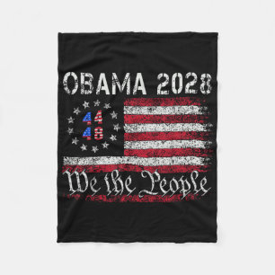 Obama Retro Vintage Us Flag 44 48 Patriotic 2028 P Fleece Blanket