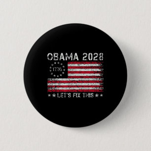 Obama Retro Vintage Us Flag Patriotic 2028 Politic 6 Cm Round Badge