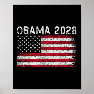 Obama Retro Vintage Us Flag Patriotic 2028 Politic Poster