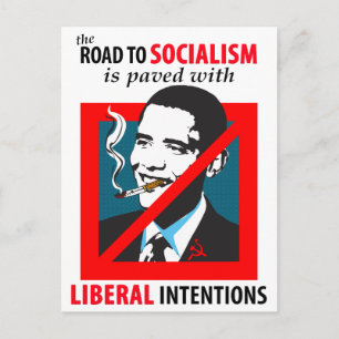 Obama: Road To Socialism Postcard