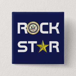 Obama - Rock Star 15 Cm Square Badge