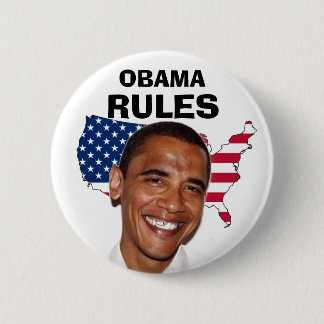 OBAMA, RULES 6 CM ROUND BADGE