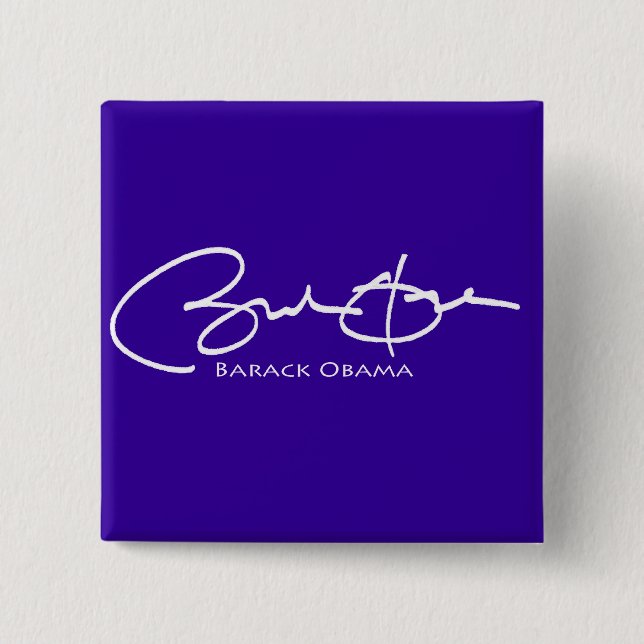 Obama Signature 15 Cm Square Badge (Front)