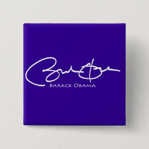 Obama Signature 15 Cm Square Badge