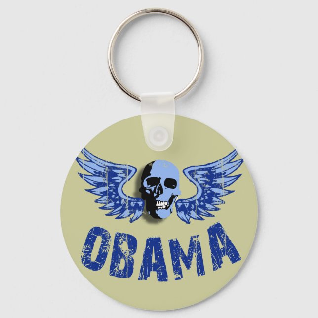Obama Skull Design Key Ring (Front)