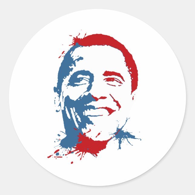 Obama splat classic round sticker (Front)