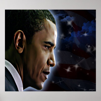 Obama-Stars and Stripes Poster