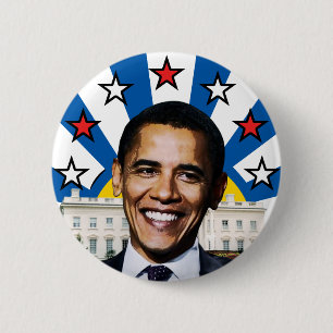 Obama Stars and Stripes Sunrise Button