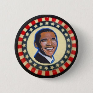 Obama stars&stripes 6 cm round badge