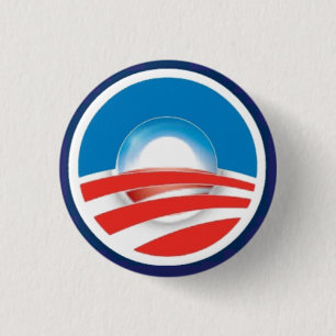 Obama Sunrise 3D Logo Within Logo Historic 2 Terms 3 Cm Round Badge