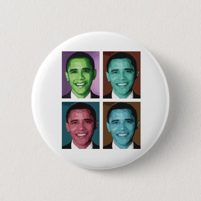 Obama Technicolor Button (Front)