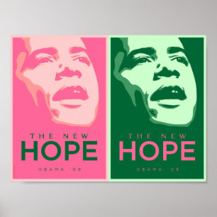 Obama - The New Hope Pink & Green Poster 2