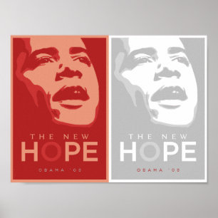 Obama - The New Hope Red & White Poster