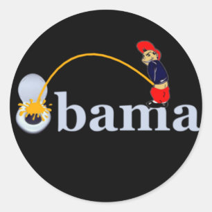 Obama (toilet) classic round sticker