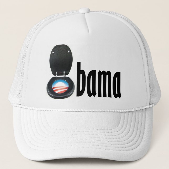 Obama (toilet) trucker hat (Front)