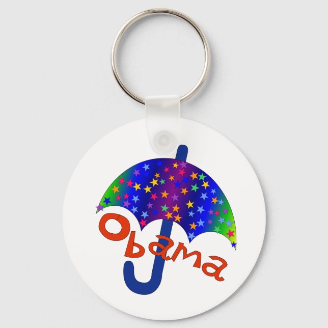 Obama Umbrella Inaguration Memento Key Ring (Front)