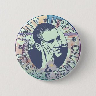 Obama Unity, Hope, Change and Peace 2012 6 Cm Round Badge