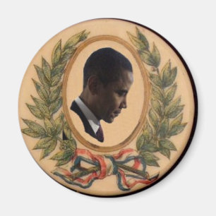 Obama Victory Laurels Button Magnet