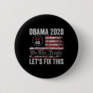 Obama Vintage Flag Retro Patriotic 2028 Political 6 Cm Round Badge