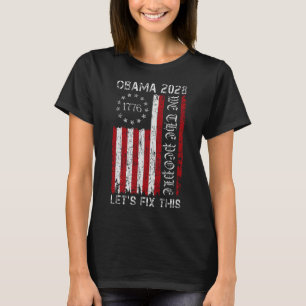 Obama Vintage Flag Retro Patriotic 2028 Political T-Shirt
