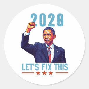 Obama Vintage Patriotic 2028 Political Protest Ral Classic Round Sticker