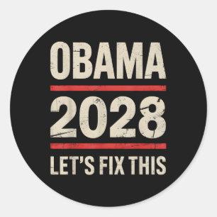 Obama Vintage President 2028 Obama _16 Classic Round Sticker