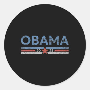 Obama Vintage President 2028 Obama 3  Classic Round Sticker