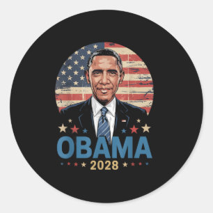 Obama Vintage President 2028 Obama _44 Classic Round Sticker