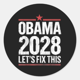 Obama Vintage President 2028 Obama 5 Classic Round Sticker