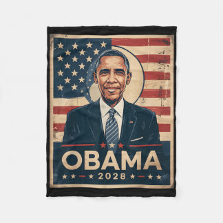 Obama Vintage President 2028 Obama 6 Fleece Blanket