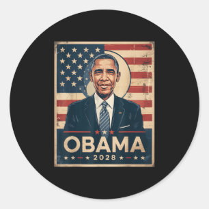 Obama Vintage President 2028 Obama _  Classic Round Sticker