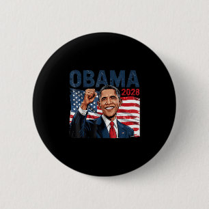 Obama Vintage President 2028 Obama Retro Flag Amer 6 Cm Round Badge