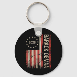 Obama Vintage President 2028 Obama Retro Flag Amer Key Ring