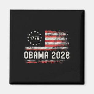 Obama Vintage President 2028 Obama Retro Flag Amer Magnet