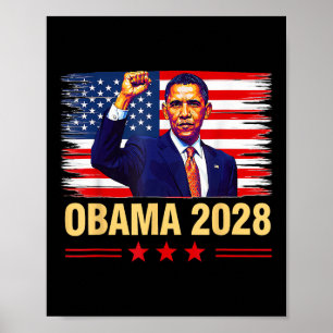 Obama Vintage President 2028 Obama Retro Flag Amer Poster