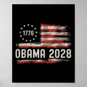 Obama Vintage President 2028 Obama Retro Flag Amer Poster