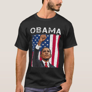 Obama Vintage President 2028 Obama Retro Flag Amer T-Shirt