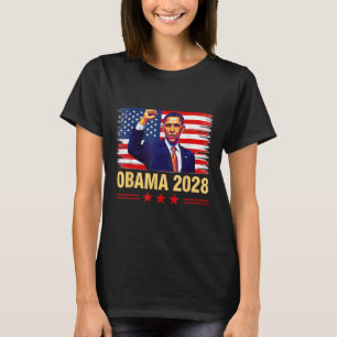 Obama Vintage President 2028 Obama Retro Flag Amer T-Shirt