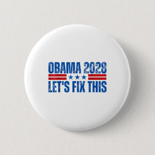 Obama Vintage Retro Patriotic 2028 Political Prote 6 Cm Round Badge
