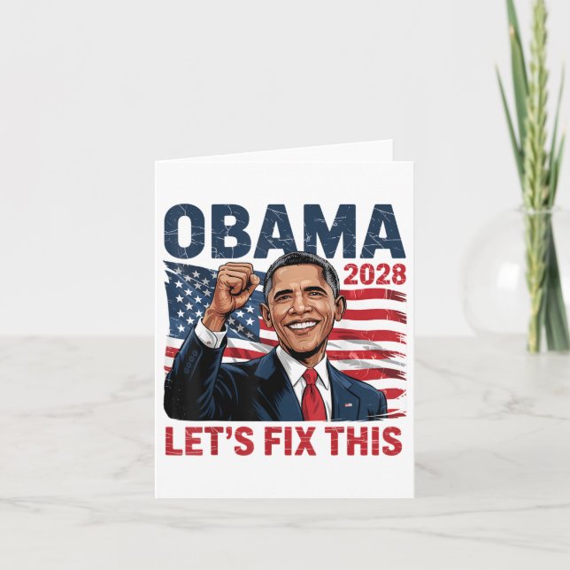 Obama Vintage Retro Patriotic 2028 Political Prote Card (Front)