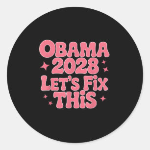 Obama Vintage Retro Patriotic 2028 Political Prote Classic Round Sticker