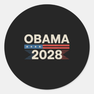 Obama Vintage Retro Patriotic 2028 Political Prote Classic Round Sticker