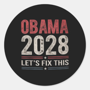 Obama Vintage Retro Patriotic 2028 Political Prote Classic Round Sticker