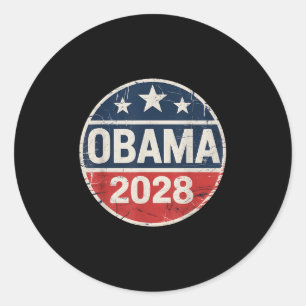 Obama Vintage Retro Patriotic 2028 Political Prote Classic Round Sticker