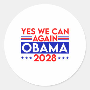 Obama Vintage Retro Patriotic 2028 Political Prote Classic Round Sticker