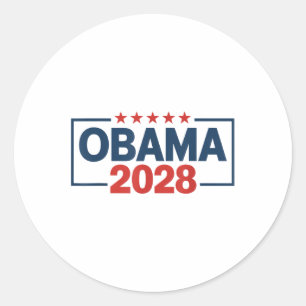Obama Vintage Retro Patriotic 2028 Political Prote Classic Round Sticker