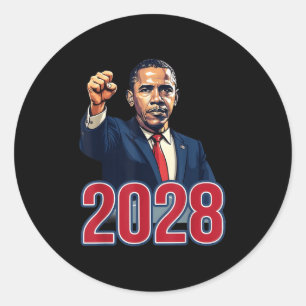 Obama Vintage Retro Patriotic 2028 Political Prote Classic Round Sticker