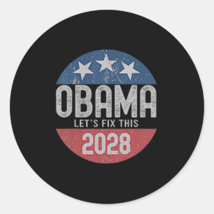 Obama Vintage Retro Patriotic 2028 Political Prote Classic Round Sticker