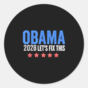 Obama Vintage Retro Patriotic 2028 Political Prote Classic Round Sticker