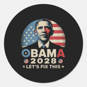 Obama Vintage Retro Patriotic 2028 Political Prote Classic Round Sticker